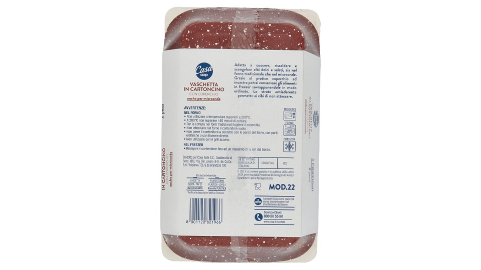 Vaschetta In Cartoncino Con Coperchio 2 Porzioni 3 Pz