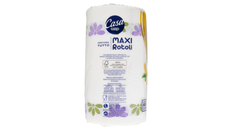 Asciugatutto Maxi Rotoli 100 Strappi 2 Veli 2 Pz