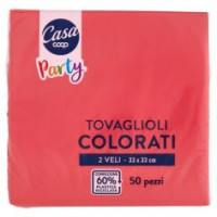 Tovaglioli Colorati 2 Veli 33x33 Cm Rossi 50 Pz