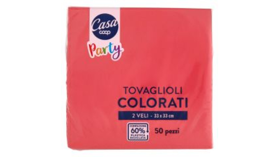 Tovaglioli Colorati 2 Veli 33x33 Cm Rossi 50 Pz