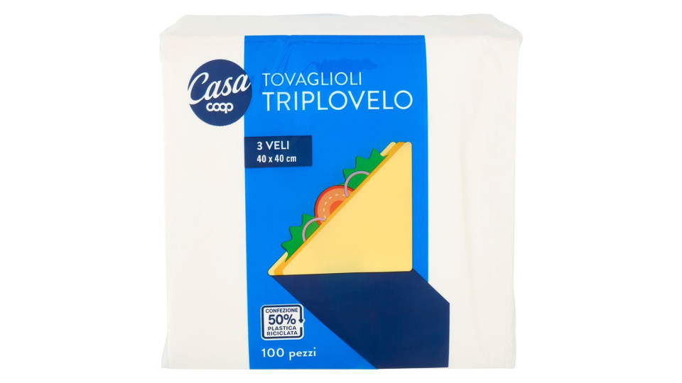 Tovaglioli Triplovelo 40 X 40 Cm 100 Pz