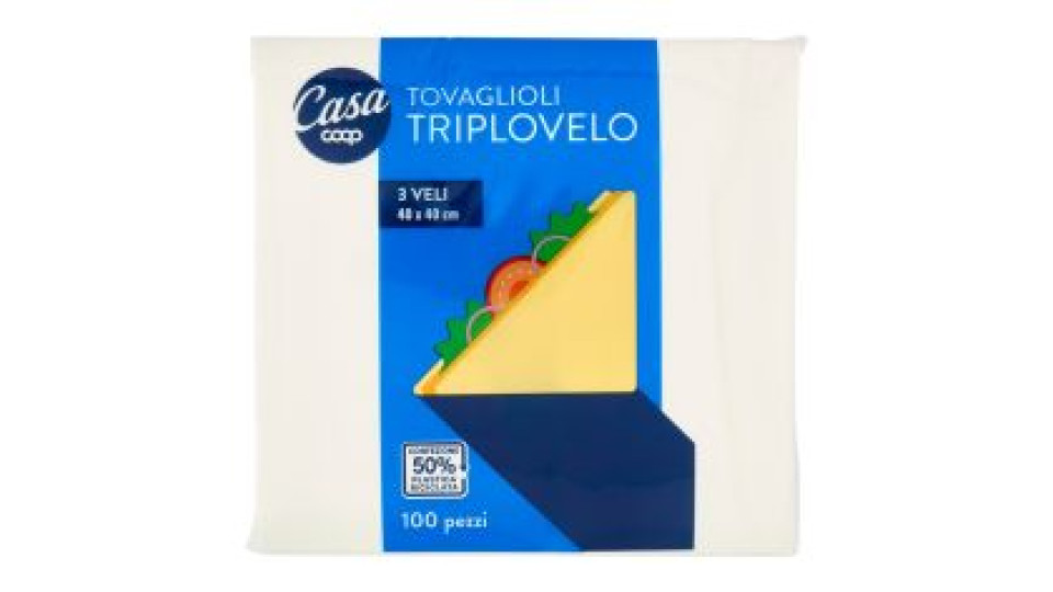 Tovaglioli Triplovelo 40 X 40 Cm 100 Pz