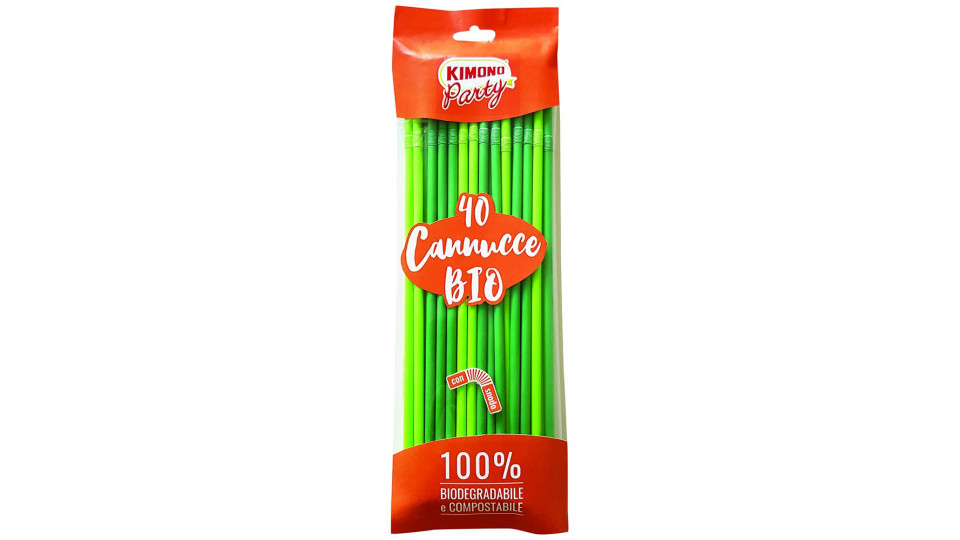 Cannucce Biodegradabili E Compostabili Kimono Party 40 Pz
