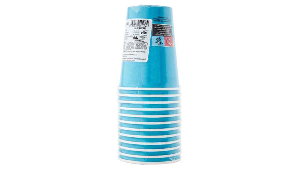 Smart Ecotable Bicchieri In Cartoncino Compostabile Turquoise 25 Cl 12 Pz