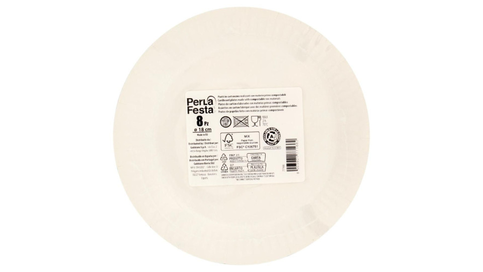 Perla Festa Piatti Azzurri Ø 18 Cm 8 Pz