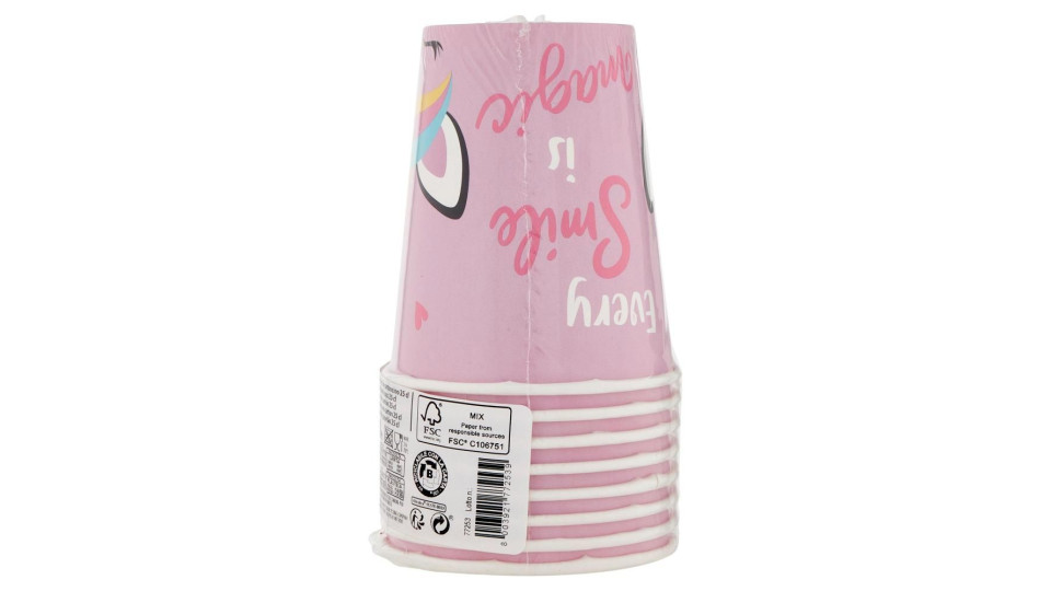 Smart Party Bicchieri Rosa In Cartoncino 25 Cl 8 Pz
