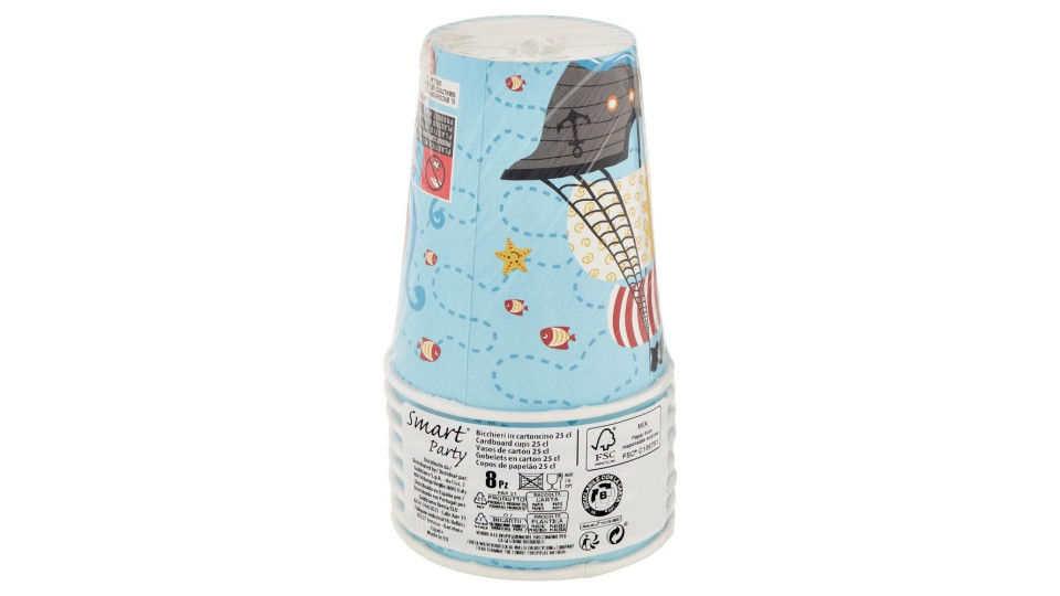 Smart Party Bicchieri Azzurri In Cartoncino 25 Cl 8 Pz