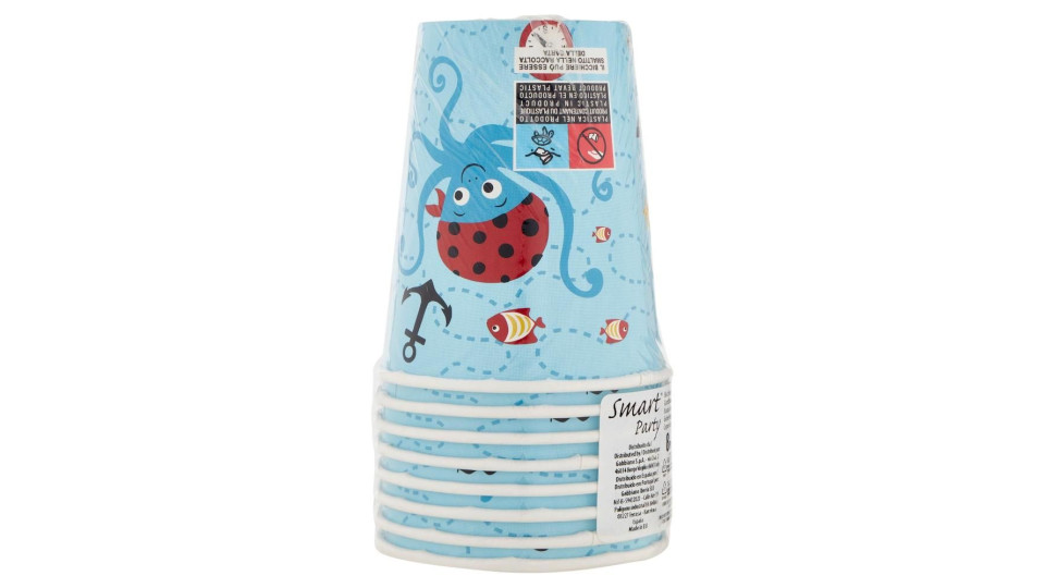 Smart Party Bicchieri Azzurri In Cartoncino 25 Cl 8 Pz