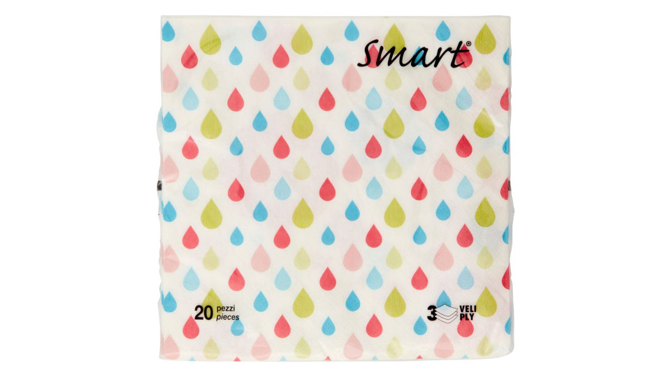 Smart Tovaglioli Fantasia 3 Veli 33x33 Cm 20 Pz