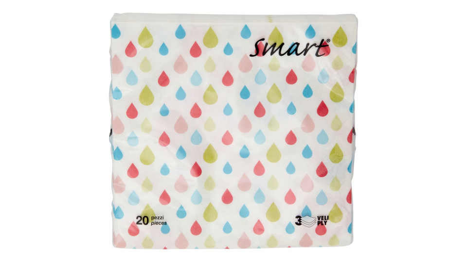Smart Tovaglioli Fantasia 3 Veli 33x33 Cm 20 Pz