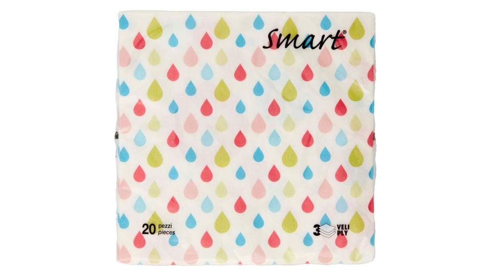 Smart Tovaglioli Fantasia 3 Veli 33x33 Cm 20 Pz