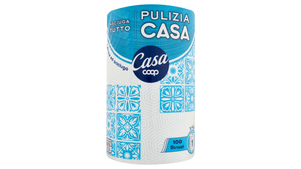 Asciugatutto Pulizia Casa 100 Strappi 1 Pz