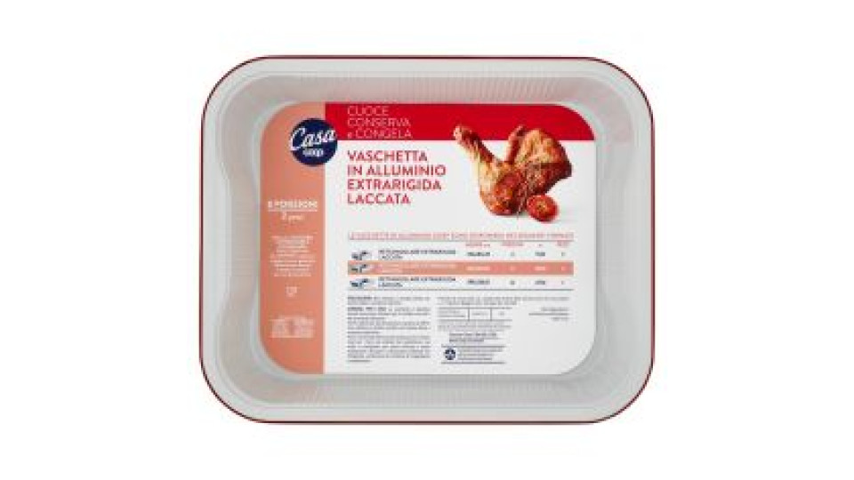 Vaschetta In Alluminio Extrarigida Laccata 8 Porzioni 2 Pz