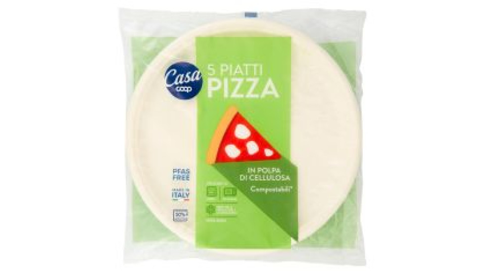 Piatti Pizza In Polpa Di Cellulosa Compostabili* 5 Pz