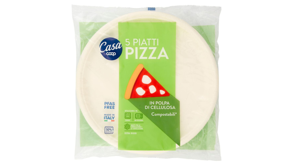 Piatti Pizza In Polpa Di Cellulosa Compostabili* 5 Pz