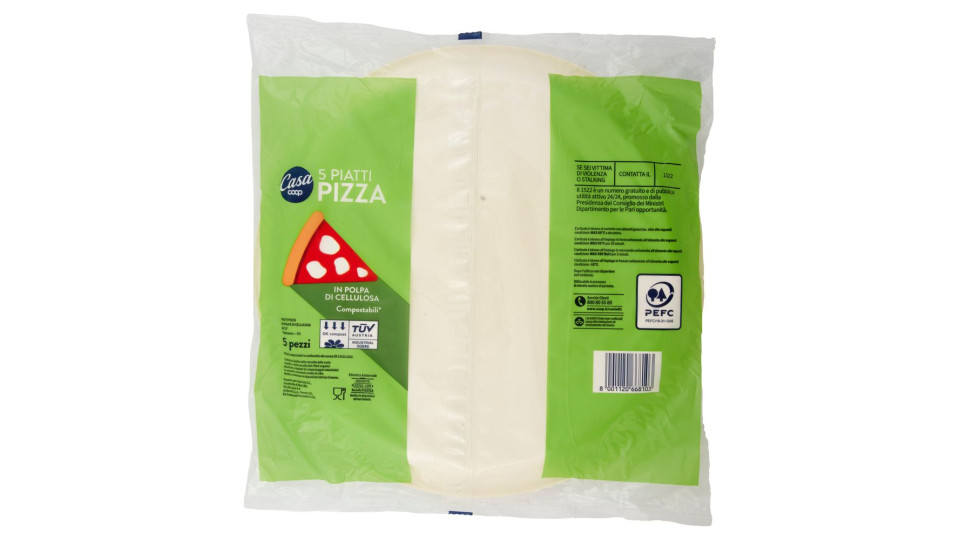 Piatti Pizza In Polpa Di Cellulosa Compostabili* 5 Pz