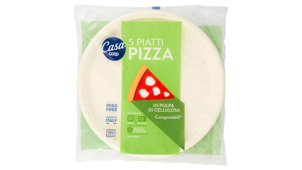 Piatti Pizza In Polpa Di Cellulosa Compostabili* 5 Pz