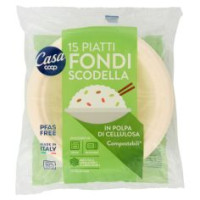 Piatti Fondi Scodella In Polpa Di Cellulosa Compostabili* 15 Pz