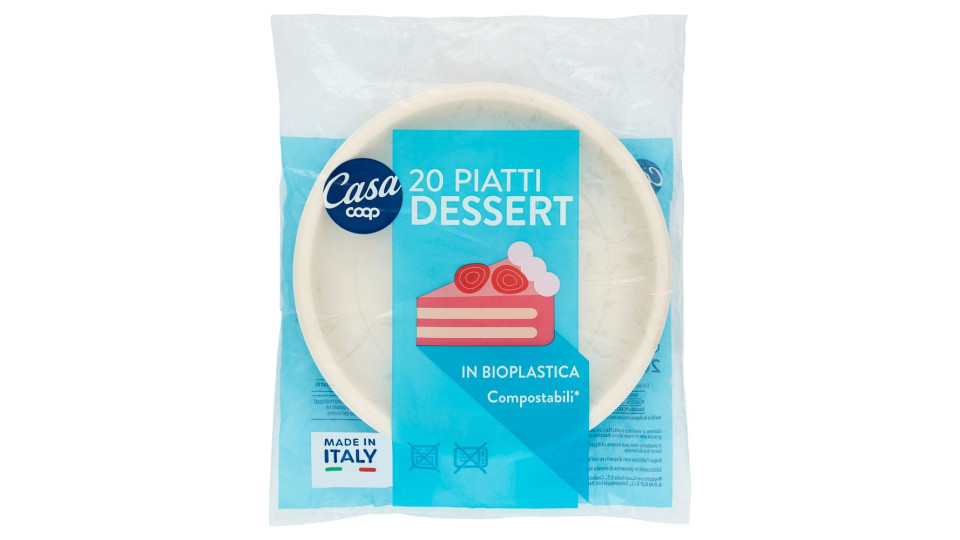 Piatti Dessert In Bioplastica Compostabili 20 Pz