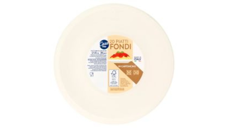 Piatti Fondi In Cartoncino Ø 21 Cm 20 Pz
