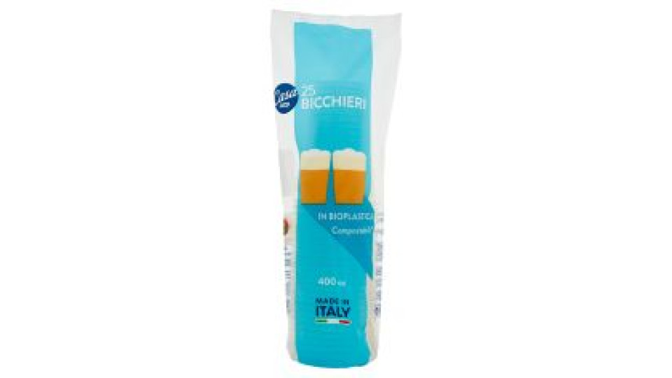 Bicchieri In Bioplastica Compostabili* 400 Cc 25 Pz