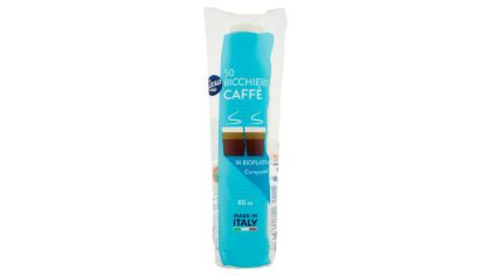 Bicchieri Caffè In Bioplastica Compostabili* 80 Cc 50 Pz