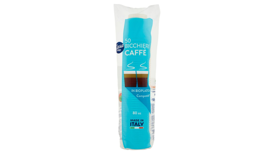Bicchieri Caffè In Bioplastica Compostabili* 80 Cc 50 Pz