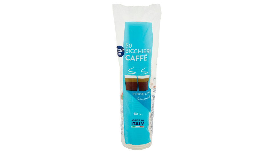 Bicchieri Caffè In Bioplastica Compostabili* 80 Cc 50 Pz
