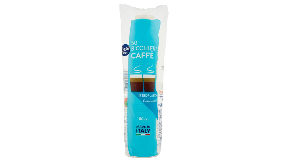 Bicchieri Caffè In Bioplastica Compostabili* 80 Cc 50 Pz