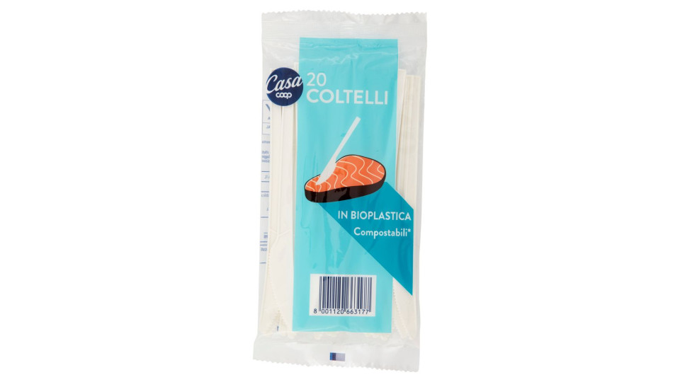 Coltelli In Bioplastica Compostabili* 16 Cm 20 Pz