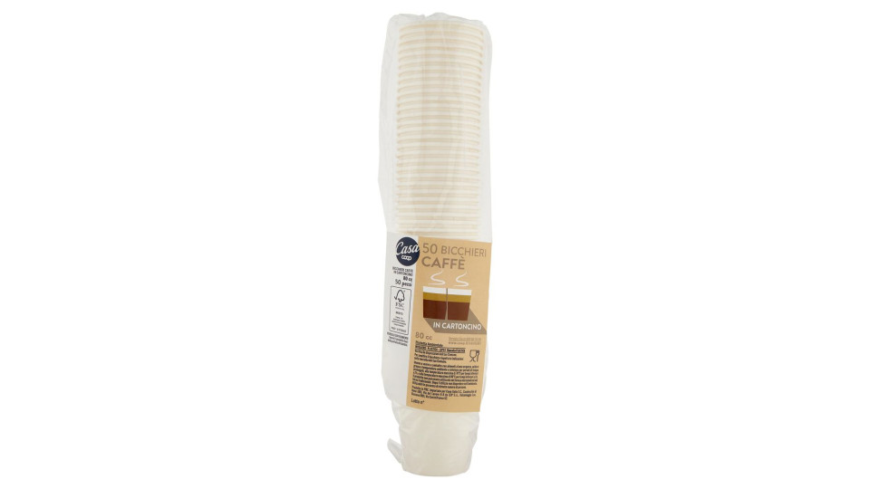 Bicchieri Caffè In Cartoncino 80 Cc 50 Pz