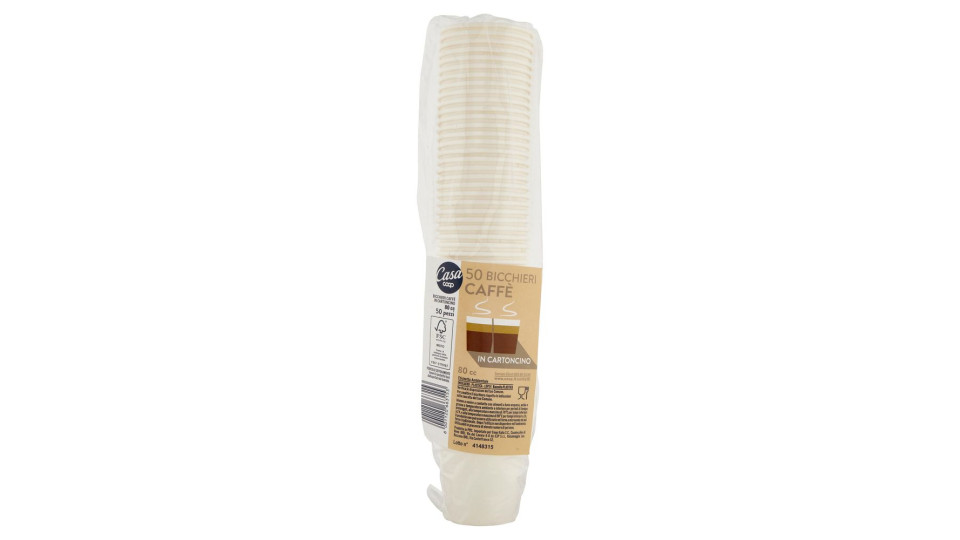 Bicchieri Caffè In Cartoncino 80 Cc 50 Pz