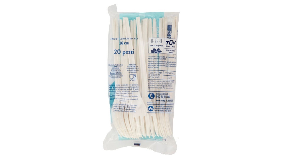 Forchette In Bioplastica Compostabili* 16 Cm 20 Pz