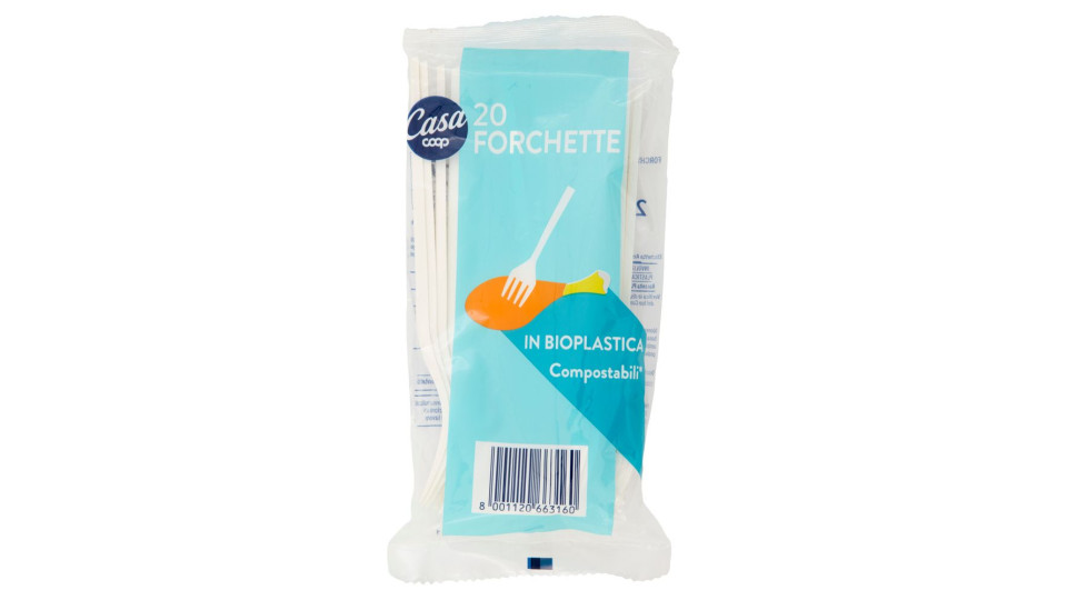 Forchette In Bioplastica Compostabili* 16 Cm 20 Pz