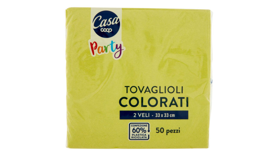 Tovaglioli Colorati 2 Veli 33x33 Cm Verdi Chiari 50 Pz