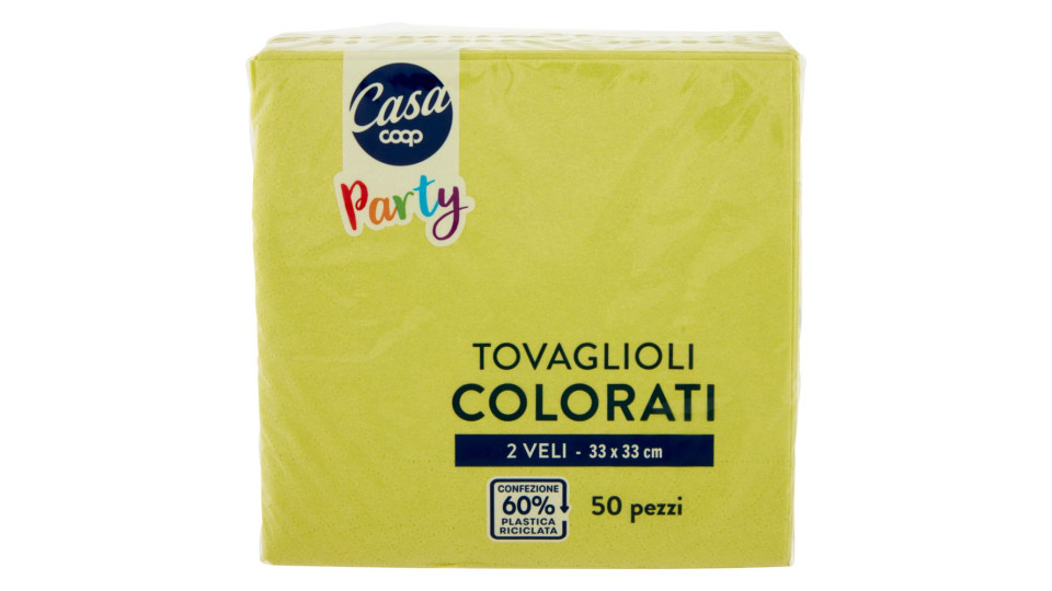 Tovaglioli Colorati 2 Veli 33x33 Cm Verdi Chiari 50 Pz