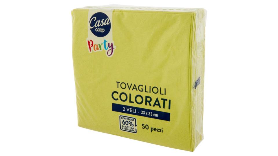 Tovaglioli Colorati 2 Veli 33x33 Cm Verdi Chiari 50 Pz