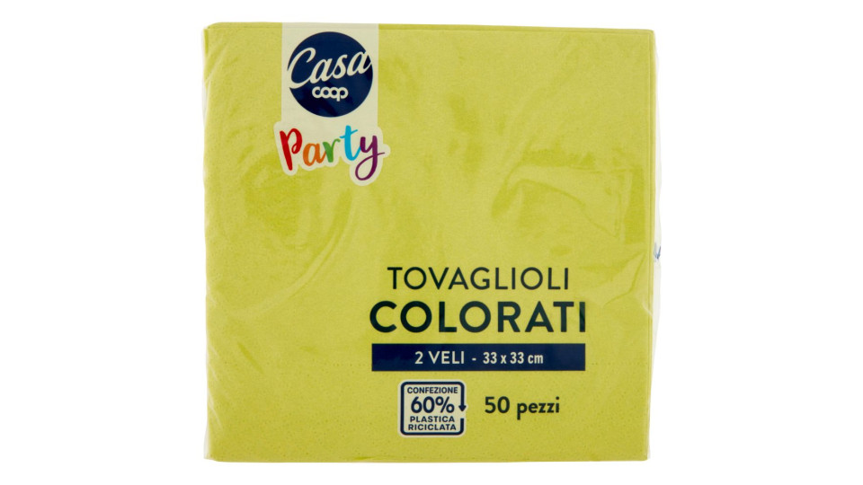 Tovaglioli Colorati 2 Veli 33x33 Cm Verdi Chiari 50 Pz