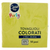 Tovaglioli Colorati 2 Veli 33x33 Cm Verdi Chiari 50 Pz