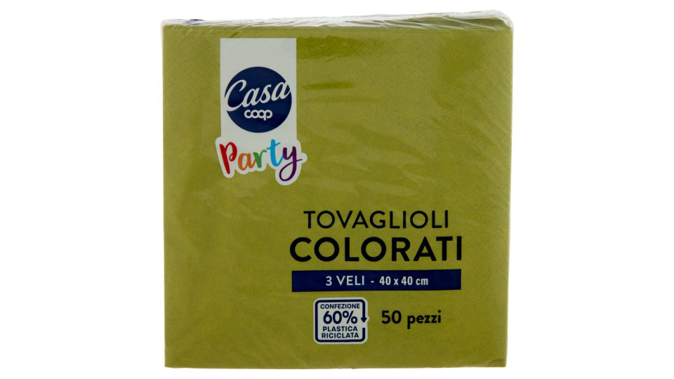 Tovaglioli Colorati 3 Veli 40x40 Cm Verdi 50 Pz