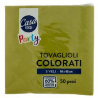 Tovaglioli Colorati 3 Veli 40x40 Cm Verdi 50 Pz