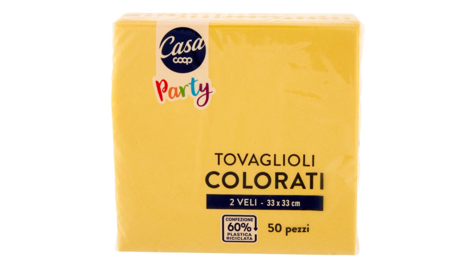 Tovaglioli Colorati 2 Veli 33x33 Cm Gialli 50 Pz