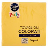 Tovaglioli Colorati 2 Veli 33x33 Cm Gialli 50 Pz
