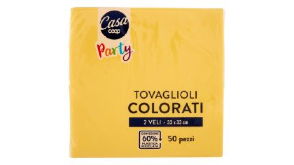 Tovaglioli Colorati 2 Veli 33x33 Cm Gialli 50 Pz