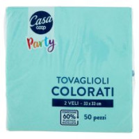 Tovaglioli Colorati 2 Veli 33x33 Cm Azzurri 50 Pz