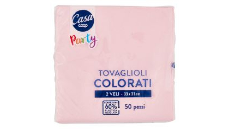 Tovaglioli Colorati 2 Veli 33x33 Cm Rosa 50 Pz