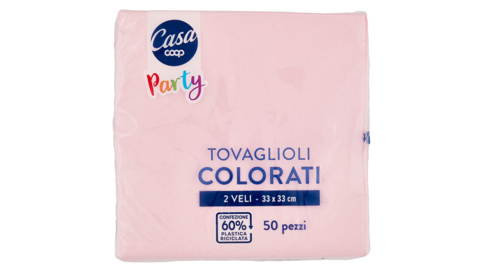 Tovaglioli Colorati 2 Veli 33x33 Cm Rosa 50 Pz