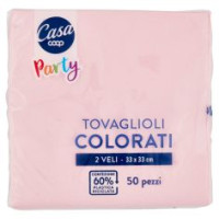 Tovaglioli Colorati 2 Veli 33x33 Cm Rosa 50 Pz