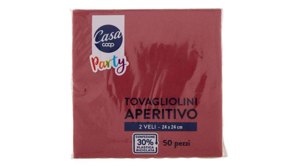 Tovagliolini Aperitivo 2 Veli 24x24 Cm Bordeaux 50 Pz