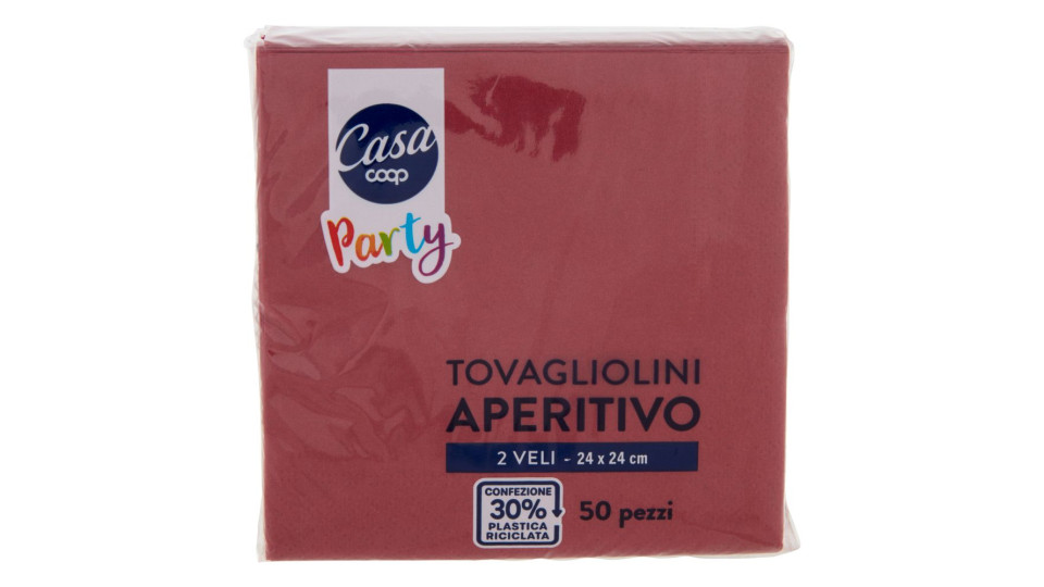 Tovagliolini Aperitivo 2 Veli 24x24 Cm Bordeaux 50 Pz
